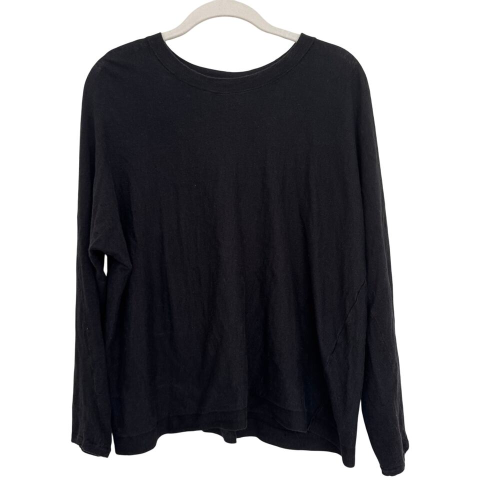 Eileen Fisher Linen Blend Black Sweater M